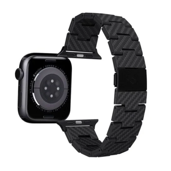 Pitaka Apple Watch 42/44Mm Retro Link Bracelet Band- Carbon Fiber